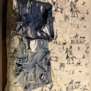 Jean shorts. Distressed. American Eagle & Aeropostale.